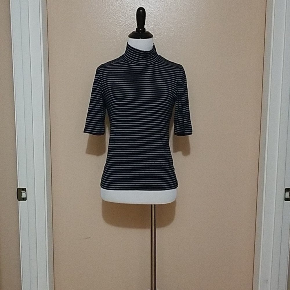 Lauren Ralph lauren Navy blue striped tee shirt